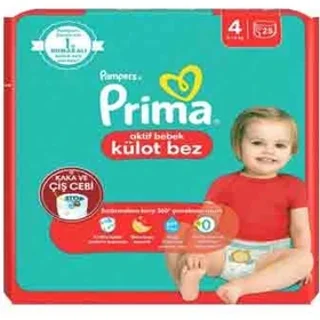 پوشک شورتی پریما سایز 4 بسته 25 تایی Prima