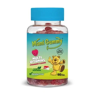 پاستیل مولتی ویتامین توت فرنگی مامی گامی Mami Gummy بسته 60 عددی
