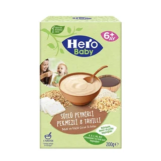غذای کمکی کودک هرو بیبی طعم هشت غله و شیره انگور وزن ۲۰۰ گرم (7/1/2027)