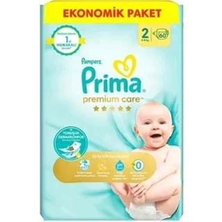 پوشک پریما سایز دو بسته ۶۰ عددی لهستانی